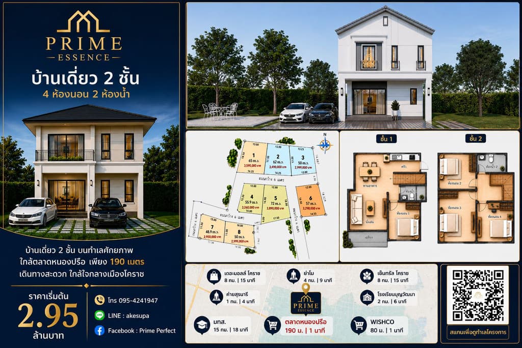 เฟสใหม่อีกแล้วไวมากก Prime Essence โครงการคุณภาพจาก Prime Property ที่สุดของทำเล สี่แยกตลาดหนองปรือ